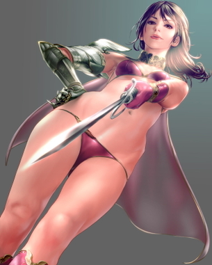 【二次】露出が激しくなればなるほど防御力がUPする謎設定なビキニアーマーのエロ画像