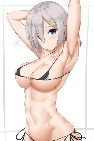【二次】最低限乳首とマンコだけは辛うじて隠せてる極小マイクロビキニ少女のエロ画像