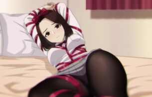 アニメ『みるタイツ』11話で女の子のエロいタイツにリボンが巻かれたのエロい姿！