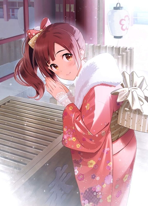 【初詣】晴れ着姿で神社にお参りする女の子達の二次画像