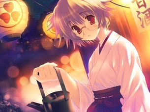 巫女の可愛い二次元画像。