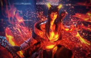 『仁王2』エロい巨乳おっぱいがはみ出そうになってるエロい服の化け猫のボス「火車」