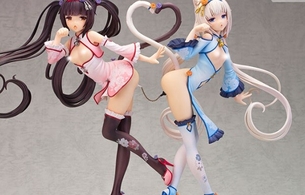 『ネコぱら』ショコラとバニラのチャイナドレスで脱がせて乳首もアソコも丸見えフィギュア！