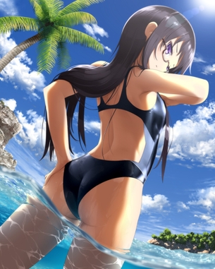 【二次】ピッチピチの競泳水着を着た女の子で興奮するエロ画像