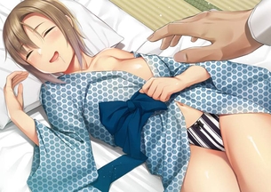 【事後かな？】温泉旅館にてはだけた浴衣姿な女子達の二次エロ画像【それとも・・・