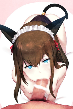 【二次】四つん這いで猫のようにオチンチンを舐めてくれるフェラチオエロ画像