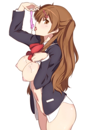 【二次】コンドーム咥えたりして挑発的なビッチ系美少女のエロ画像まとめ