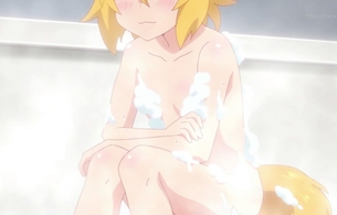 アニメ『世話やきキツネの仙狐さん』5話で一緒にお風呂に入るエロい丸見え全裸シーン！