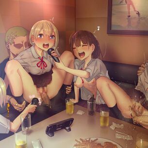 【若い子達のラブホ】カラオケでエロい事してる二次エロ画像