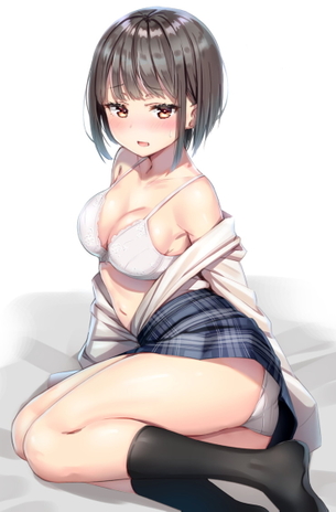 【二次】身体は大人なのに幼さの残るショートカット女子のエロ画像
