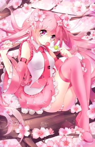 【今年も花見の季節】桜を見ながら三色だんごを食べる女子達の二次画像