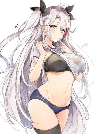 【二次】上着をめくり上げてブラとおっぱいを見せる痴女さんのエロ画像
