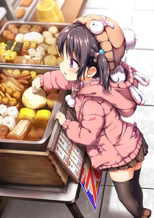 【日常生活】コンビニで買い物する女の子達の二次画像