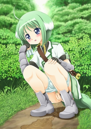 青空の下で野ションしてる女の子 その3
