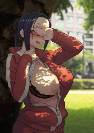 【これかい？】洋服の前を開けて片乳見せてくれてる女子達の二次エロ画像【ポ・・・