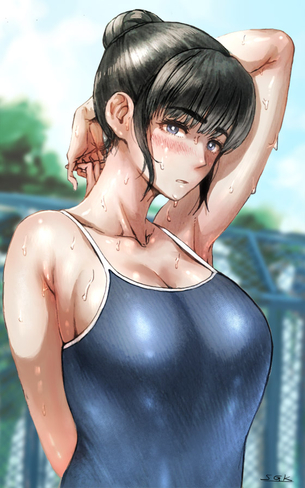 【2次】 スクール水着 を着た可愛い女の子の 二次エロ画像  その35【スク水】