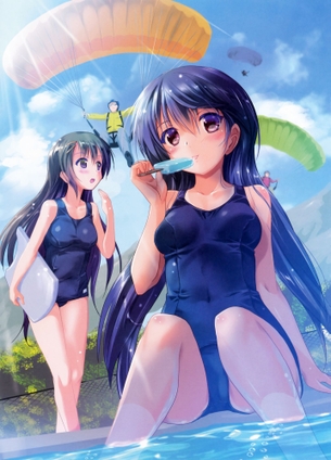 【二次】ピッチピチのスクール水着のエッチな女の子のエロ画像
