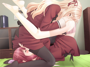 2次元 可愛い女の子同士がくんづほぐれつ絡みあう百合エロ画像まとめ 58枚