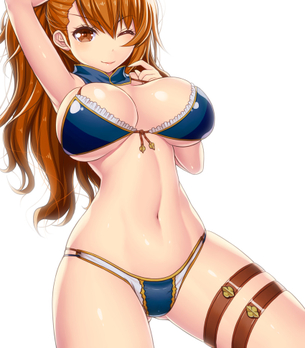 【二次】露出高めなビキニ水着着用してる女の子のエロ画像まとめ