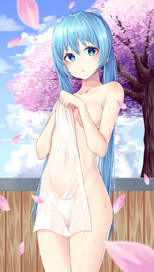 【二次】全裸をタオルで隠してる女の子のエロ画像ください