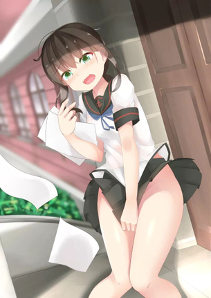 【二次】ノーパンの時に何故か風が吹くという風マンチラのエロ画像