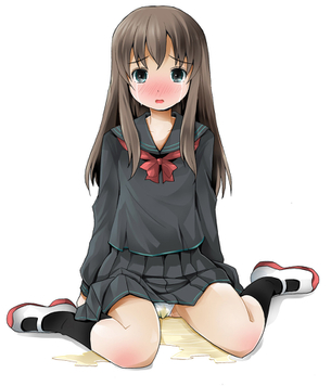 【二次】ギリギリの所で我慢の限界を迎えお漏らししちゃった女の子のエロ画像